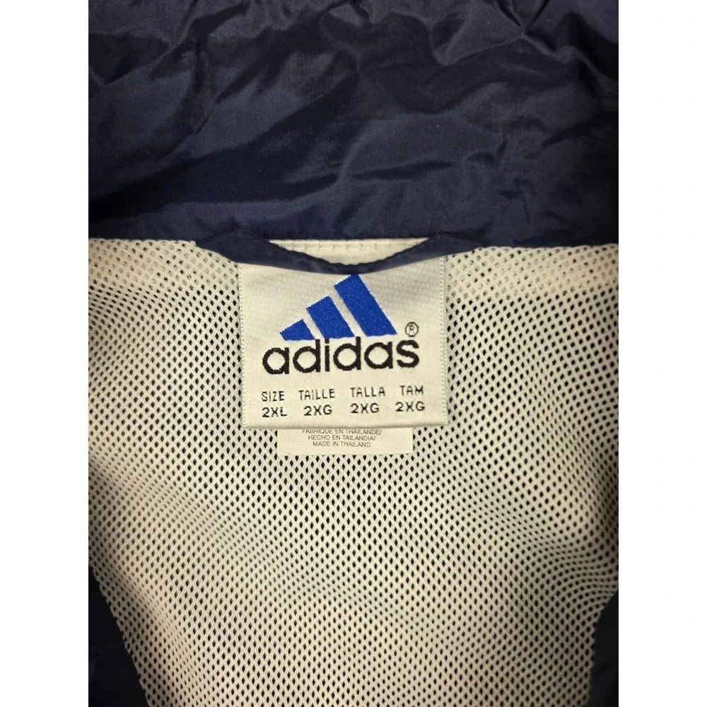 Vintage Adidas Track Jacket Mens 2XL Blue Flyer Wrestling Dixie Windbreaker Y2K